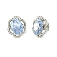 thumbnail image 1 of Harry Chad Enterprises 58878 Aquamarine Diamonds 10.50 CT Stud Halo Earrings, 14K White Gold, 1 of 1