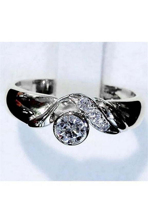 Enterprises 58885 1.15 CT Round Diamond Womens Engagement Ring, 14K White Gold - Size 6.5