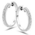 thumbnail image 1 of Harry Chad Enterprises 58948 14K White Gold Womens 3.20 CT Brilliant Cut Diamonds Hoop Earrings, 1 of 1