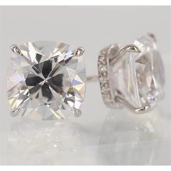 Harry Chad Enterprises 59813 1.60 CT Cushion Diamond Stud Earring, 14K White Gold