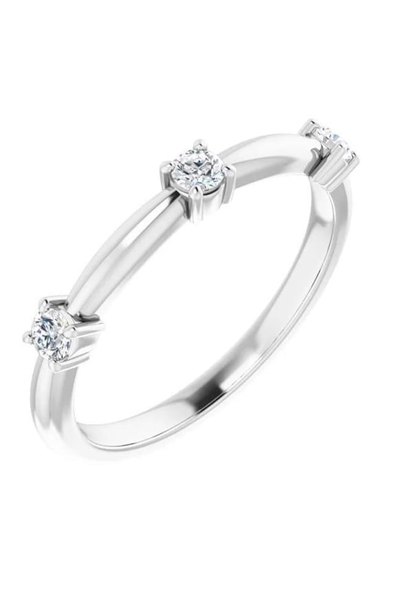 Enterprises 59894 Three Stone 0.90 CT 14K White Gold Diamond Ring, Size 6.5