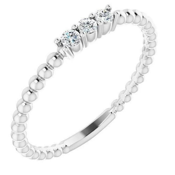 Harry Chad Enterprises 60009 Three Stone 0.50 CT Beaded Womens Diamond Ring, Size 6.5