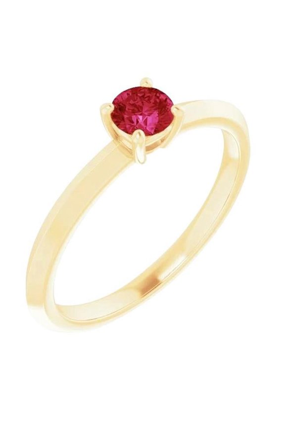 Enterprises 60181 1.25 CT Solitaire Ruby Ring, 14K Yellow Gold - Size 6.5