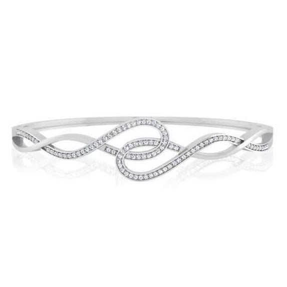 Harry Chad Enterprises 60232 2.85 CT Round Small Diamond Bangle, 14K White Gold