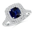 thumbnail image 1 of Harry Chad Enterprises 60697 5.50 CT Sri Lanka Sapphire & Diamonds Ring, 14K White Gold - Size 6.5, 1 of 1