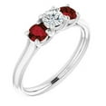thumbnail image 1 of Harry Chad Enterprises 60731 Round Diamond Ruby Stone 2.40 CT 14K White Gold Ring, Size 6.5, 1 of 1