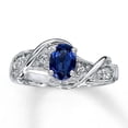 thumbnail image 1 of Harry Chad Enterprises 60787 1.80 CT Ceylon Sapphire & Diamonds Anniversary Ring, 14K White Gold - Size 6.5, 1 of 1