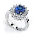 thumbnail image 1 of Harry Chad Enterprises 60875 2.55 CT Oval Sri Lanka Sapphire & White Gold Diamond Ring, Size 6.5, 1 of 1