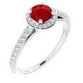 thumbnail image 1 of Harry Chad Enterprises 61226 2.50 CT Round Halo Ruby Ring, 14K White Gold - Size 6.5, 1 of 1