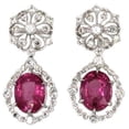 thumbnail image 1 of Harry Chad Enterprises 61554 14 CT Womens White Gold Pink Tourmaline Diamond Dangle Fine Earring, 1 of 1