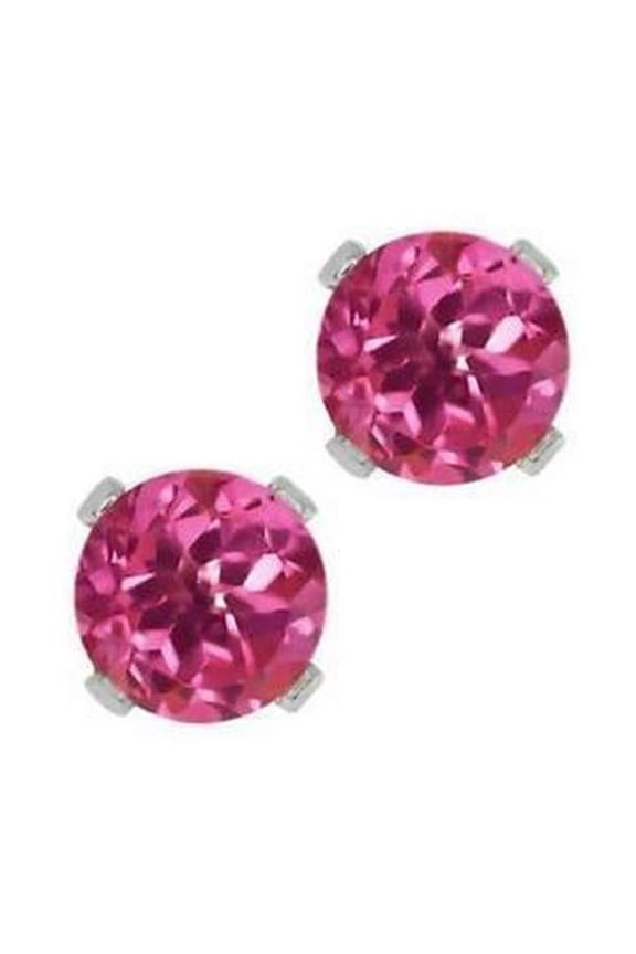 Enterprises 61601 16 CT Tourmaline & Diamonds Stud Earrings, 14K White Gold