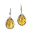 thumbnail image 1 of Harry Chad Enterprises 61641 14K White Gold 37.08 CT Citrine with Diamonds Dangle Earrings, 1 of 1