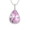 thumbnail image 1 of Harry Chad Enterprises 61826 24 CT Natural Kunzite & Diamond Necklace Pendant, 14K White Gold, 1 of 1