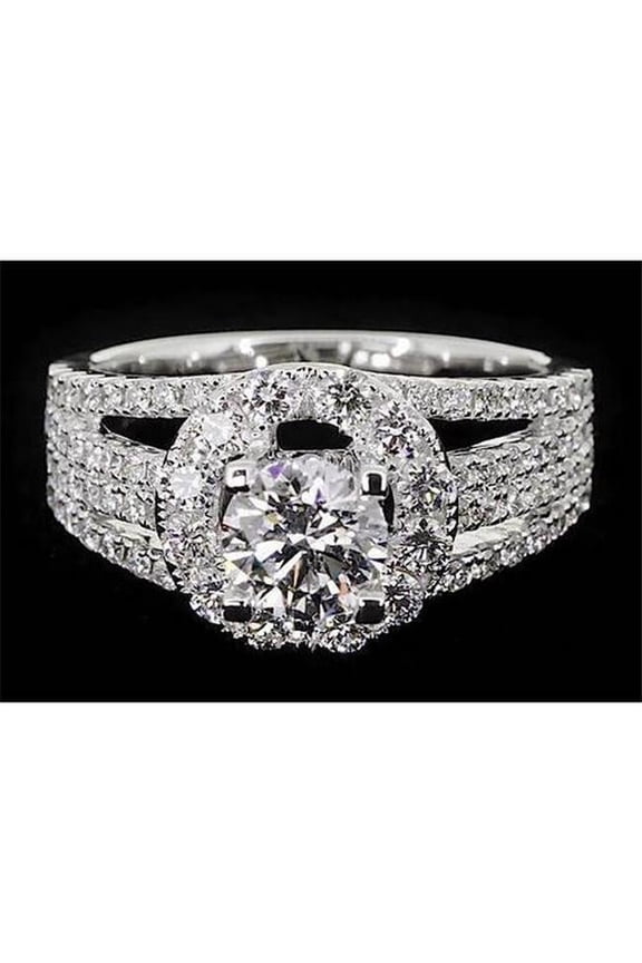 Enterprises 62029 3 CT Fancy Type Round Diamonds Thick Shank Anniversary Ring, Size 6.5