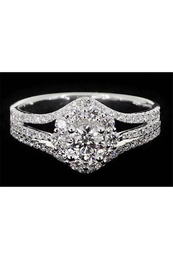Enterprises 62032 2.50 CT Split Shank Halo Setting Anniversary Ring, Size 6.5