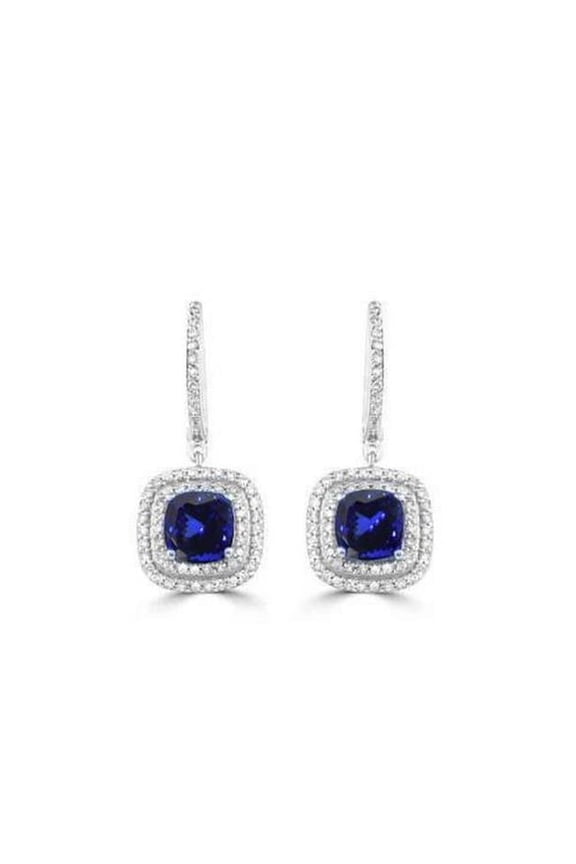 Enterprises 62184 Lady 4 CT Tanzanite with Diamonds Dangle Earrings
