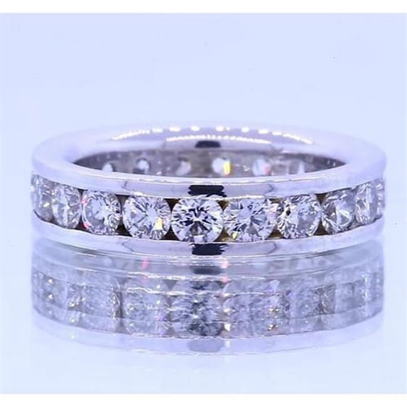 Harry Chad Enterprises 62362 2.20 CT Round Diamond Eternity Band, 14K White Gold - Size 6.5