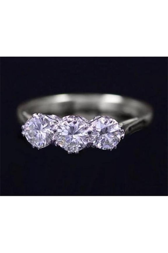 Enterprises 62623 3 Stone Diamond 1.50 CT Split Shank Anniversary Ring, Size 6.5