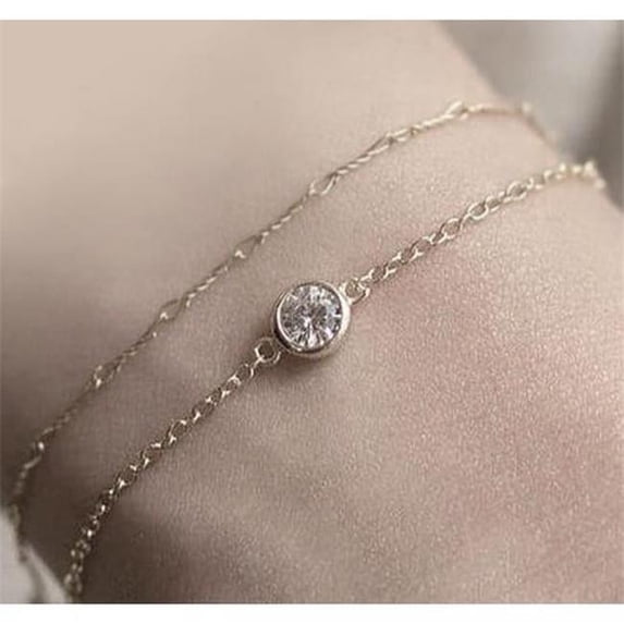 Harry Chad Enterprises 62638 Diamond Bezel Setting 1 CT Yellow Gold Womens Bracelet
