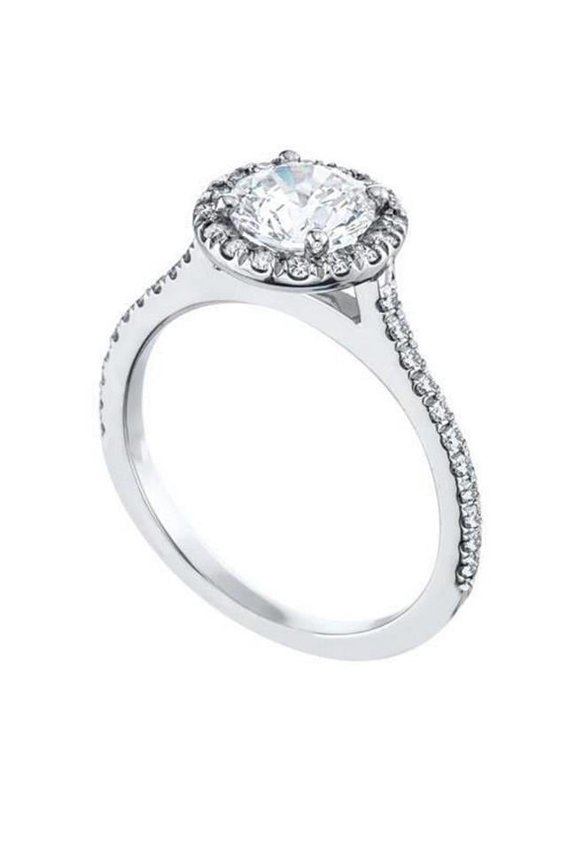 Enterprises 62671 1.88 CT Sparkling Diamond Engagement Halo Ring, 14K White Gold - Size 6.5
