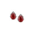 thumbnail image 1 of Harry Chad Enterprises 62978 6.68 CT Pear Cut Red Ruby & Diamond Stud Earring, 14K White Gold, 1 of 1