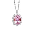 thumbnail image 1 of Harry Chad Enterprises 63074 12.50 CT Womens Oval Pink Kunzite with Diamond Necklace Pendant, 1 of 1