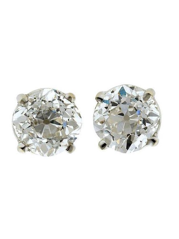 Enterprises 63206 2 CT Miner Cut Old Mine Stud Earrings