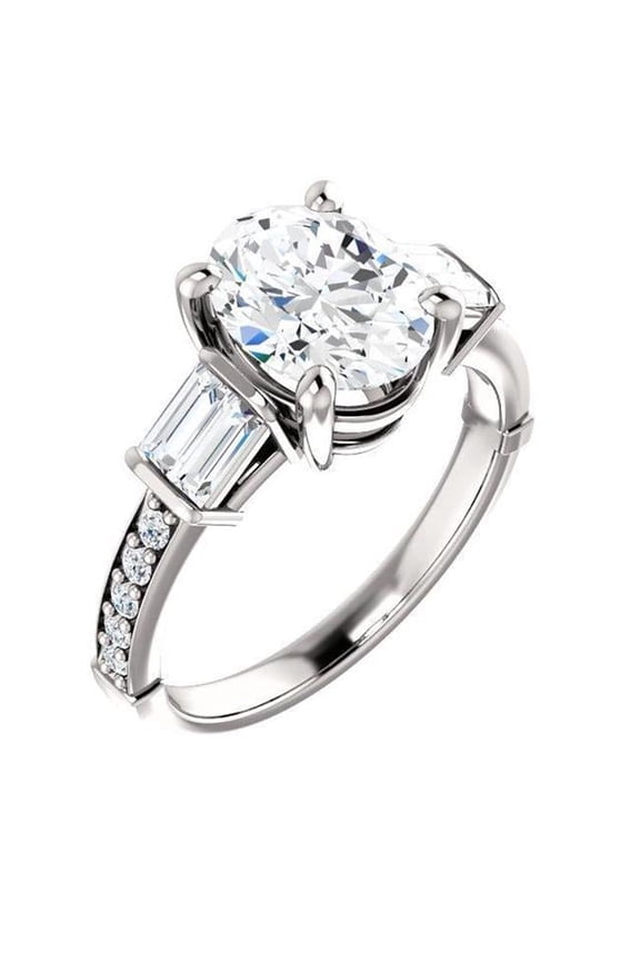 Enterprises 63408 Diamond Vintage Style 2.20 CT Three Stone Engagement Ring, Size 6.5