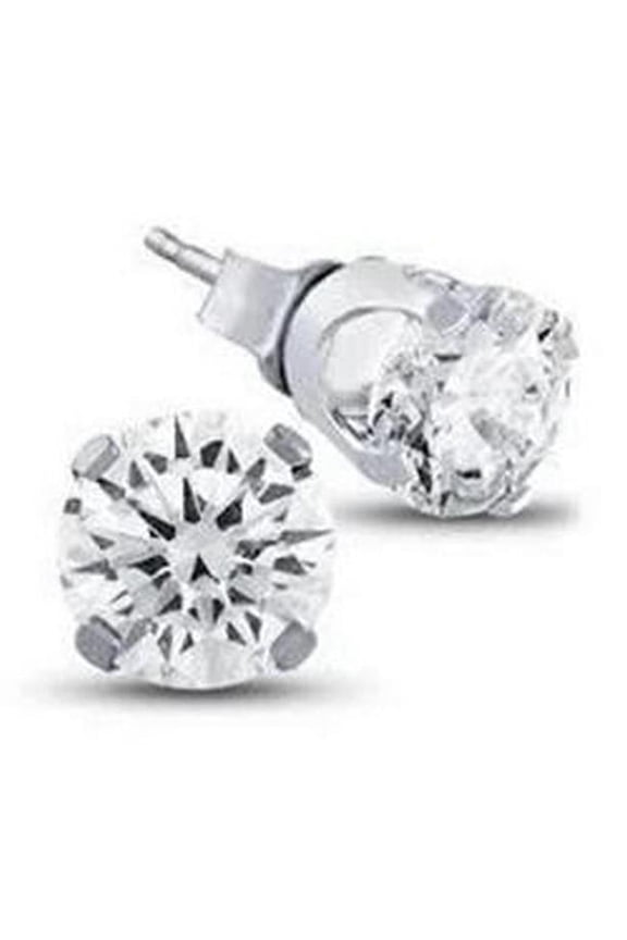 Enterprises 63573 2.10 CT Sparkling Round Cut Solid Gold 14K Diamond Stud Earring