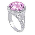 thumbnail image 1 of Harry Chad Enterprises 63777 18.50 CT Pink Kunzite with Diamonds Anniversary Ring, 14K White Gold - Size 6.5, 1 of 1