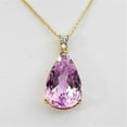 thumbnail image 1 of Harry Chad Enterprises 63784 20.75 CT Pink Pear Cut Kunzite & Diamond Necklace Pendant, Gold, 1 of 1
