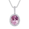 thumbnail image 1 of Harry Chad Enterprises 63872 15.50 CT Pink Oval Kunzite with Diamond Ladies Pendant, 14K White Gold, 1 of 1