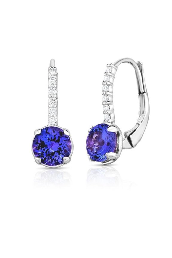 Enterprises 64280 Tanzanite with Diamonds 4.50 CT Dangle Earring, White Gold