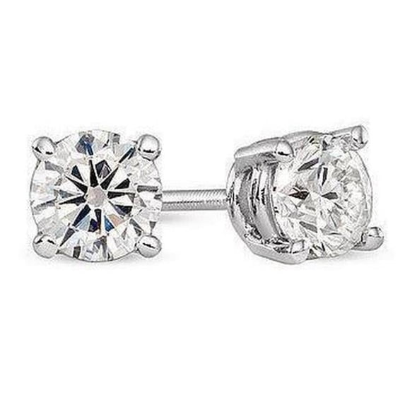 Harry Chad Enterprises 64628 2.10 CT Round Stud Diamond Earring, White Gold