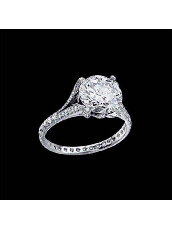 Enterprises 64989 3.11 CT Diamond Royal Engagement Ring Set with Accents, White Gold - Size 6.5