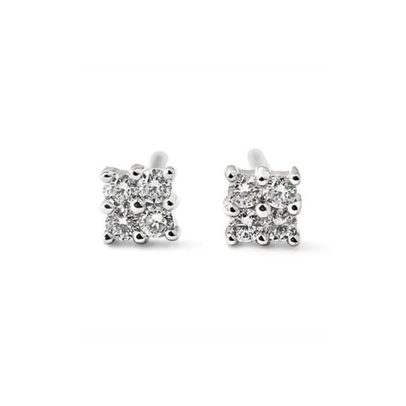 Harry Chad Enterprises 65102 3.20 CT Prong Set Round Cut Diamond Stud Earrings, 14K White Gold