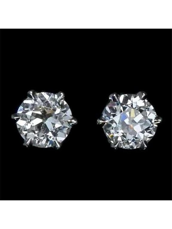 Enterprises 65348 1.25 CT Old Miner Stud Earring, 14K White Gold