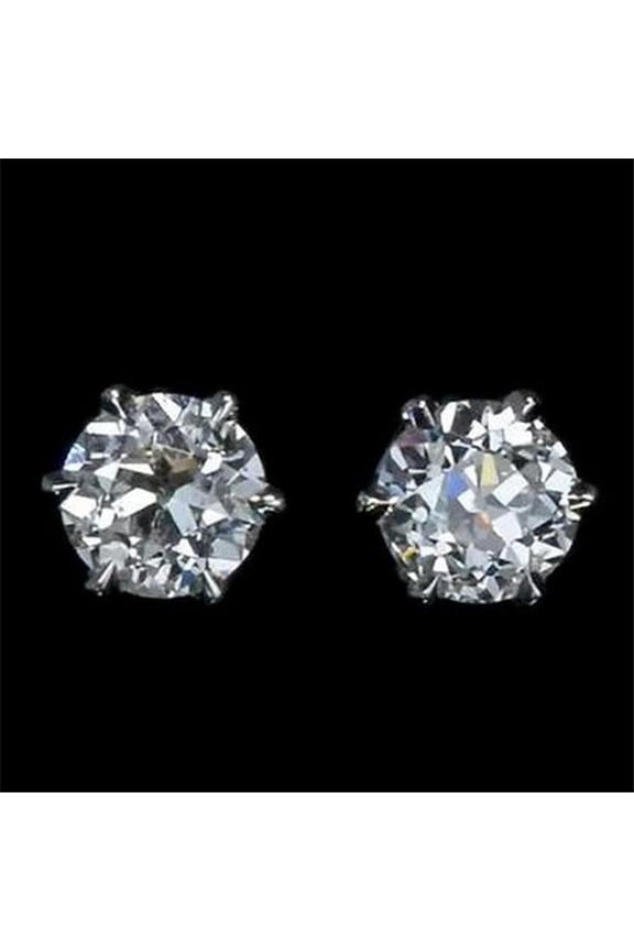 Enterprises 65348 1.25 CT Old Miner Stud Earring, 14K White Gold