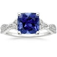 thumbnail image 1 of Harry Chad Enterprises 65509 3.25 CT Cushion Blue Ceylon Sapphire & Diamond Gemstone Ring, Size 6.5, 1 of 1