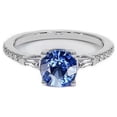 thumbnail image 1 of Harry Chad Enterprises 65647 5 CT White Gold Round Diamond Ceylon Sapphire Ring with Accents, Size 6.5, 1 of 1