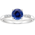 thumbnail image 1 of Harry Chad Enterprises 65806 2.50 CT Natural Solitaire Round Blue Sapphire Ring with Accents, Size 6.5, 1 of 1