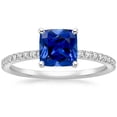 thumbnail image 1 of Harry Chad Enterprises 66014 2.75 CT Cushion Blue Sapphire Diamond Ring with Pave Set Accents, Size 6.5, 1 of 1