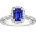thumbnail image 1 of Harry Chad Enterprises 66132 5 CT White Gold Solitaire with Accents Blue Sapphire & Diamond Ring, Size 6.5, 1 of 1
