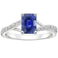thumbnail image 1 of Harry Chad Enterprises 66343 4 CT Solitaire Accents Split Shank Blue Sapphire & Diamond Ring, Size 6.5, 1 of 1