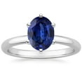 thumbnail image 1 of Harry Chad Enterprises 66679 Oval Ceylon Sapphire 2.50 CT White Gold Prong Set Solitaire Ring, Size 6.5, 1 of 1