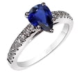 thumbnail image 1 of Harry Chad Enterprises 66721 2.50 CT Solitaire with Accents Teardrop Style Blue Sapphire Ring, Size 6.5, 1 of 1