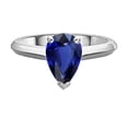 thumbnail image 1 of Harry Chad Enterprises 67117 2 CT Engagement Pear Cut Sri Lankan Sapphire Solitaire Ring, Size 6.5, 1 of 1