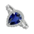 thumbnail image 1 of Harry Chad Enterprises 67170 4 CT Diamond Halo Pear Cut Sri Lankan Sapphire Ring, Size 6.5, 1 of 1