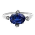 thumbnail image 1 of Harry Chad Enterprises 67195 3.50 CT Blue Sapphire & Diamonds 5 Stone Gemstone Ring, Size 6.5, 1 of 1