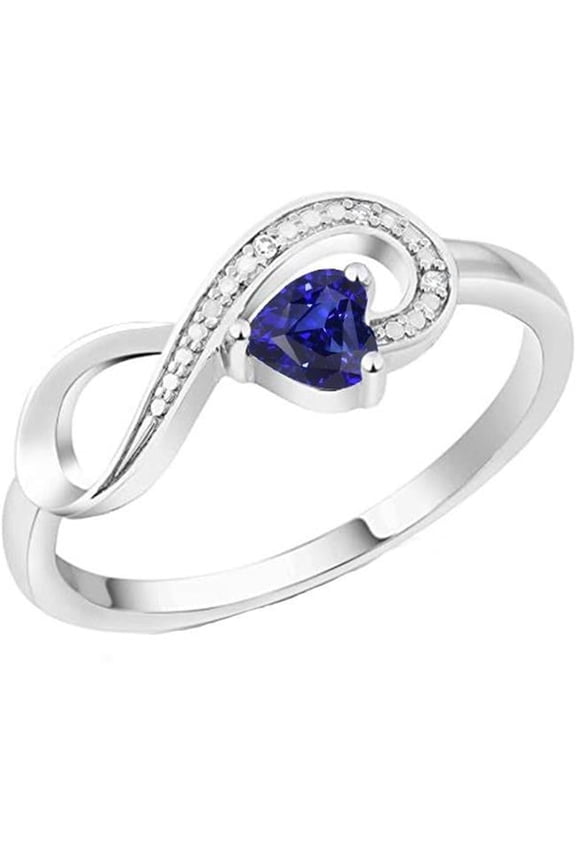 Enterprises 67248 1.25 CT Gemstone Blue Diamonds Infinity Style Sapphire Ring, Size 6.5